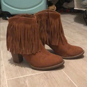 Fringe booties